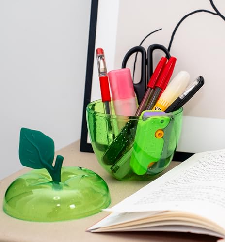 TIEYIPIN Large Green Apple Container with Blank Cards, Plastic Apple Shaped Gift Box Candy Jar, Back to School Teacher Appreciation Gift, Wedding Party Favor, Christmas Decorations Supplies, 2 Pack - Image 5