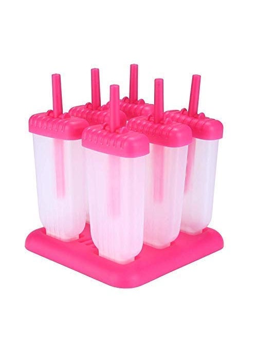 Alboss - Alboss Set of 6 Ice Candy Maker Reusable Popsicle MoldsHomemade Popsicle Frozen Ice Cream Moulds Tray with Stick Kulfi Candy Ice Lolly Mold Multi Colour - Image 1