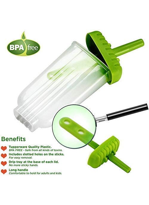 Alboss - Alboss Set of 6 Ice Candy Maker Reusable Popsicle MoldsHomemade Popsicle Frozen Ice Cream Moulds Tray with Stick Kulfi Candy Ice Lolly Mold Multi Colour - Image 1