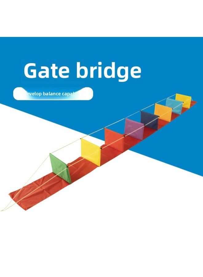 Roof Ladder Gate Bridge Colorful Suspension Bridge Kindergarten Children's Body Intelligent Teaching Toys Sensory System Training Equipment-Color:Gate Bridge-Specifications:6 M - Image 1