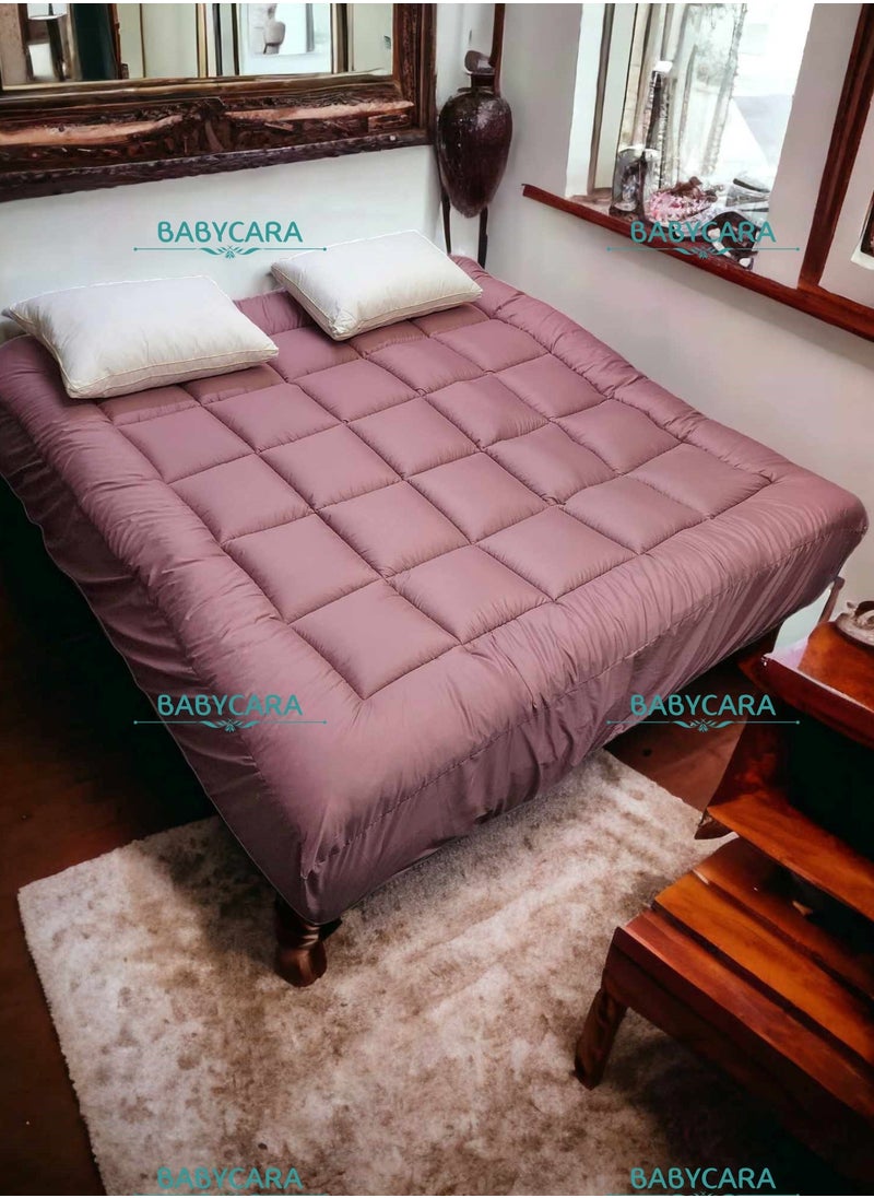 BABYCARA Single Size Mattress Topper Cover 8 Cm Felt Extra Thick Extra Plush and Super Soft Available In 8 Colours 100x200x8cm 
