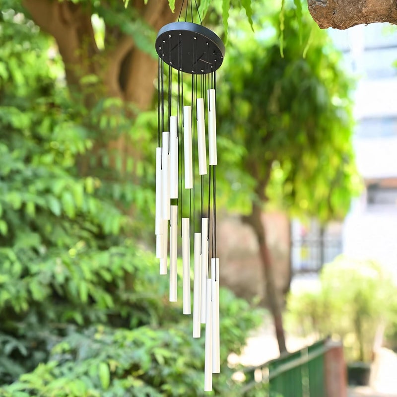 HindCraft Wind Chimes for Home Décor – Positive Energy Decoration for Living Room, Bedroom, and Balcony | Housewarming Gifts, Stylish Showpieces, and Gift Items for Women, Silver 12-Pipe - Image 4