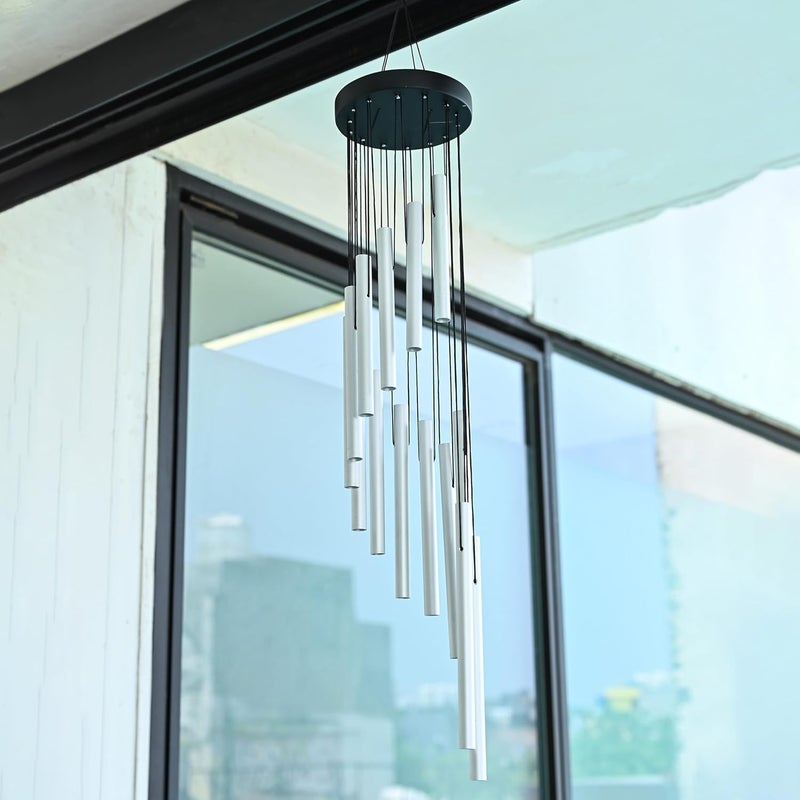 HindCraft Wind Chimes for Home Décor – Positive Energy Decoration for Living Room, Bedroom, and Balcony | Housewarming Gifts, Stylish Showpieces, and Gift Items for Women, Silver 12-Pipe - Image 5