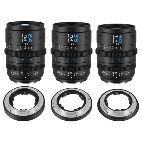 SIRUI VP1 Vision Prime 1 T14 Full Frame Cine Lens Set 24mm 35mm50mm Manual Focus Cinema Lens with PreInstalled E Mount Interchangeable RFZL Mounts Black - Image 1