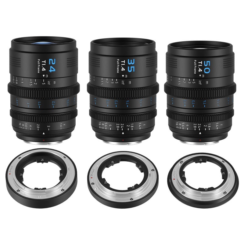 SIRUI VP1 Vision Prime 1 T14 Full Frame Cine Lens Set 24mm 35mm50mm Manual Focus Cinema Lens with PreInstalled E Mount Interchangeable RFZL Mounts Black - Image 2