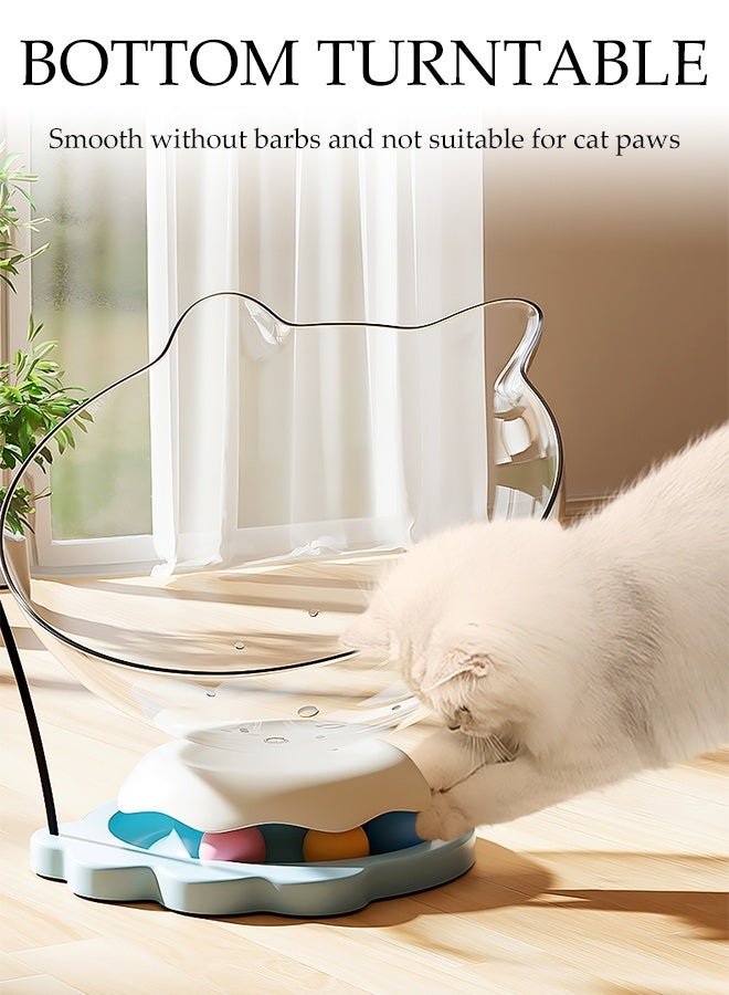 DUNISO Round Cat Bed Indoor Space Capsule Cat Bed with Track Balls Toy Plastics Stand Stable Kitten Nest Transparent Acrylic House Dome Cat House Elevated Easy to Clean Sturdy Sleeping Nest Pet Bed Toy for Cat Kitty - Image 3