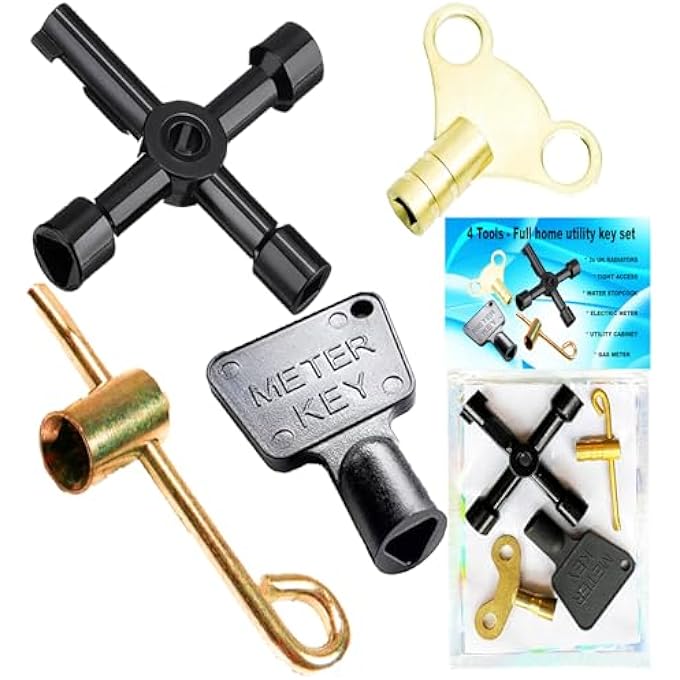 FULL HOUSE - UK HOME UTILITY KEYS FOR RADIATOR WATER ELECTRIC GAS METER BOX KEY CABINETS - Image 1