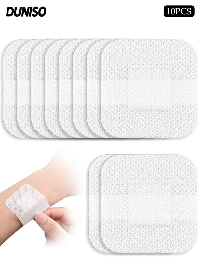 DUNISO 10 Pcs Sterile Adhesive Dressing，Non-Woven Sterile Self Adhesive Wound Dressing，Individually Wrapped Gauze Pads，Waterproof ,Breathable,for First Aid and Medical,5*8cm - Image 1