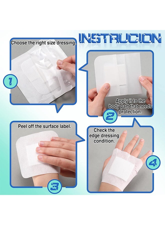 DUNISO 10 Pcs Sterile Adhesive Dressing，Non-Woven Sterile Self Adhesive Wound Dressing，Individually Wrapped Gauze Pads，Waterproof ,Breathable,for First Aid and Medical,5*8cm - Image 3