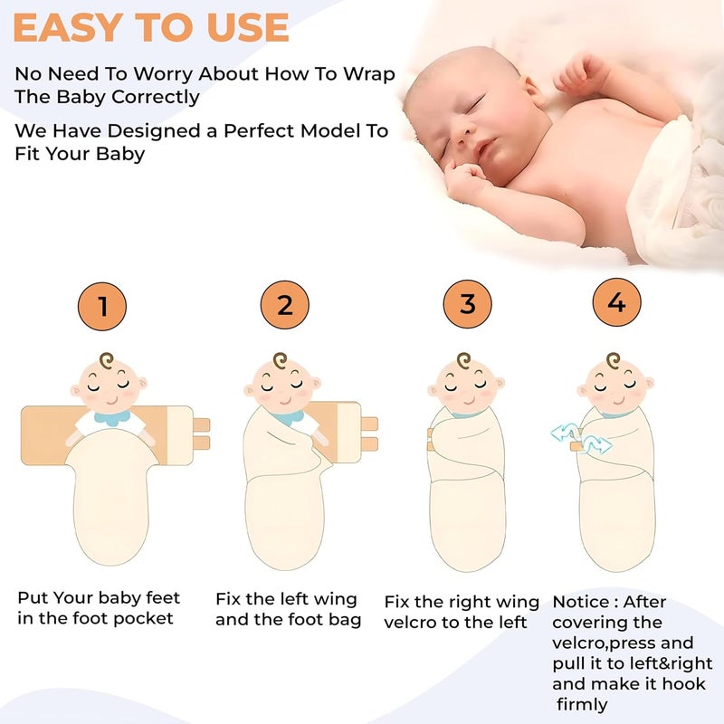 BEMBIKA Baby Swaddle Wraps Soft Cotton, Organic Cotton & Hooded Muslin Swaddle Wraps, Comfortable, Breathable & Safe Set of 2 -(0–3 Months | Blue Smile Cloud) - Image 5