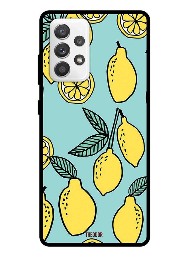 Theodor Protective Case Cover For Samsung Galaxy A72 Lemons Background Turqoise - Image 1