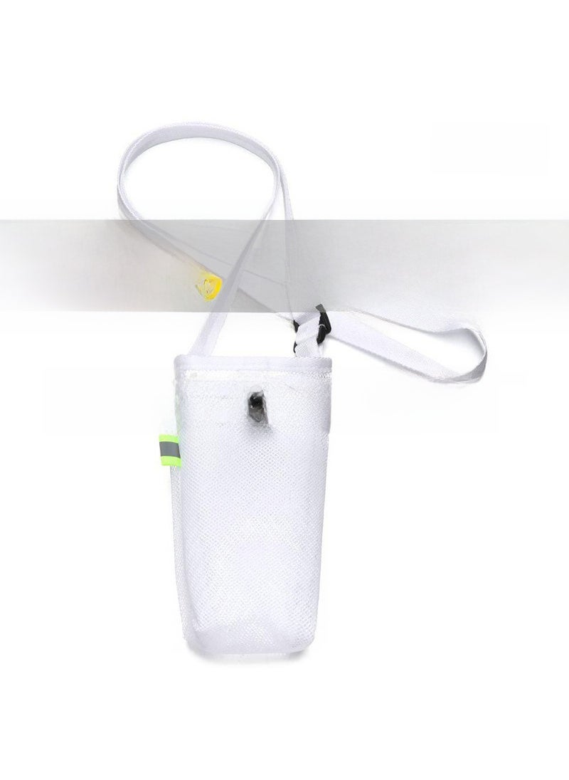 Insulated Cup Sleeve Mesh Pouch White Medium 