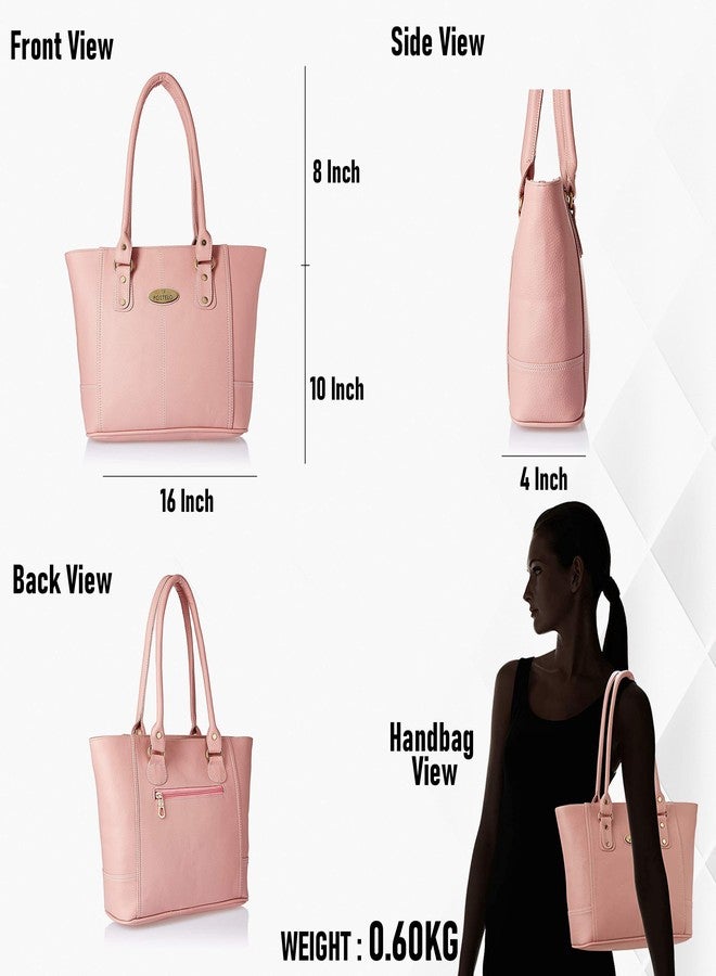 Fostelo Women's Everly Satchel Tote Handbag for Women | Ladies Purse | Stylish Shoulder Bag | Gift For Women | Light Pink - Image 4