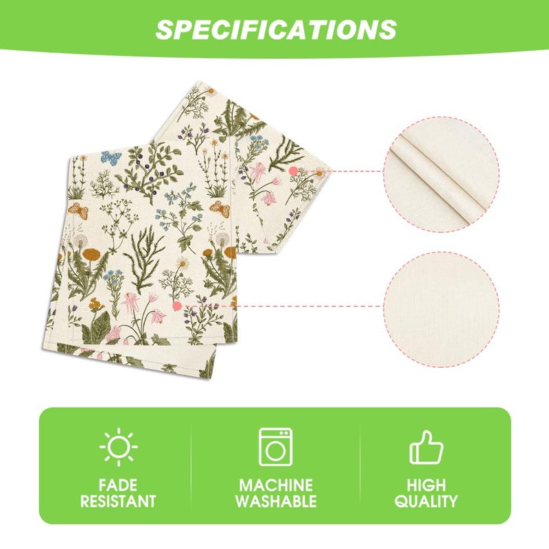 Artoid Mode Wildflowers Floral Spring Table Runner, Butterfly Seasonal Summer Kitchen Dining Table Decoration for Home Party Decor 13x90 Inch - Image 5