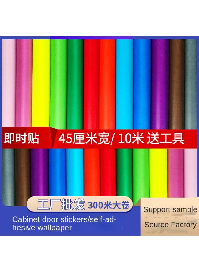 Bluejw Self-adhesive Wallpaper Solid Color Advertising Instant Stickers Waterproof Self-stickers Wallpaper Bedroom Kindergarten Handmade Stickers - Image 2