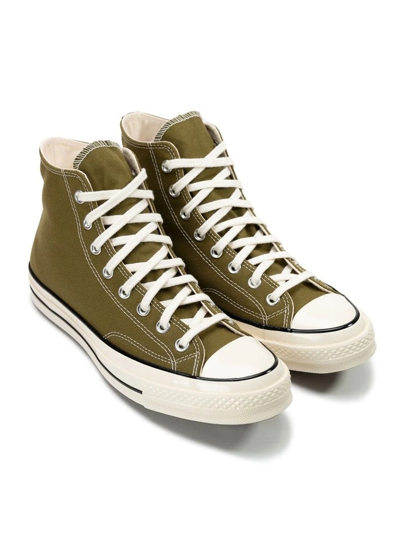 Converse Olive Green High Top Cotton Blend Sneaker with Rubber Sole - Image 5