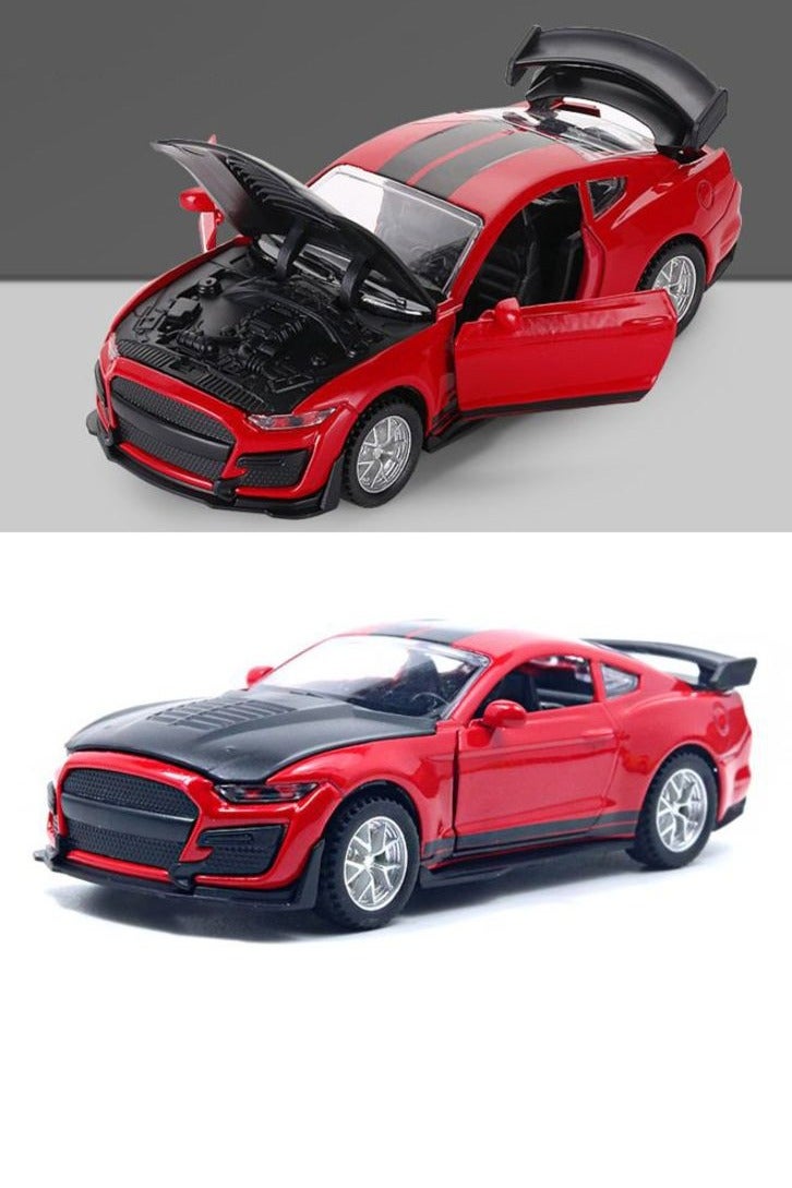 هالامودو 1:36 سبيكة السيارة الرياضية نموذج , سحب مرة أخرى لعبة السيارة , نموذج السيارة للأطفال فتى فتاة هدية , شاشة الجمع , أحمر / أسود 12 سم * 5 سم * 3.5 سم - Image 1