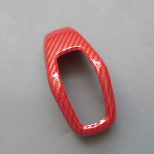 ZiWen New Interior Trim Center Gear Shift Knob Cover Accessories for Land Range Rover Sport Evoque Discovery Sport 2020 2021 2022 2023 (Carbon Fiber Red) - Image 3