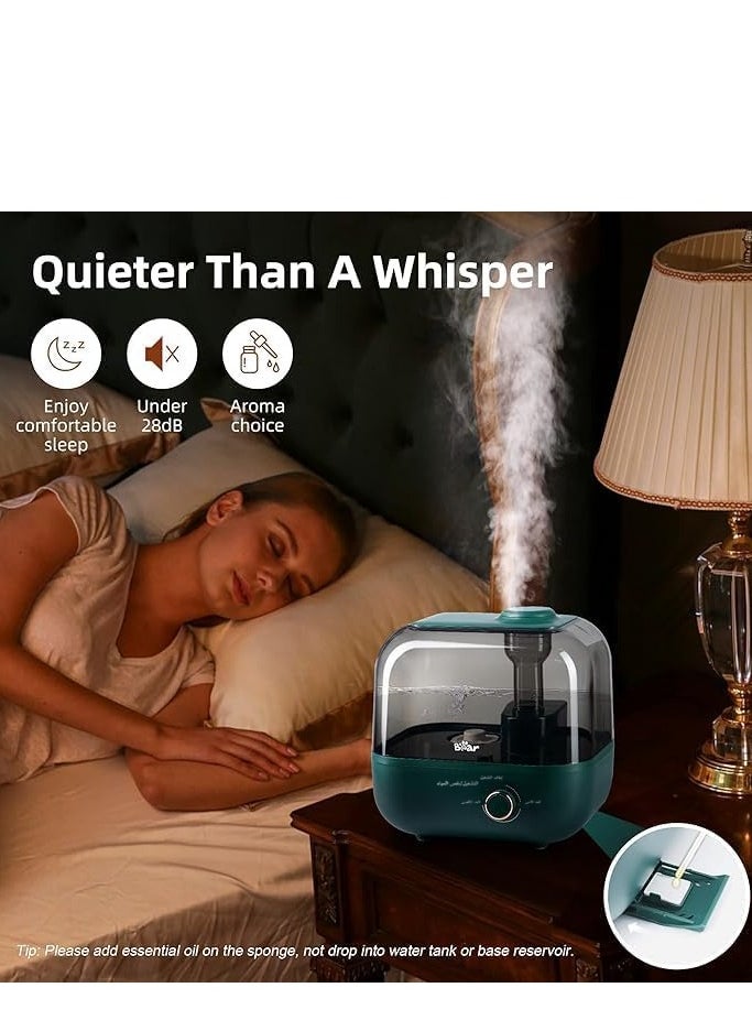 Bear - Ultrasonic Mute Air Humidifier 5L - Portable Cool Mist Essential Aroma Oil Diffuser Auto Shut-Off Carbon Filter Air Purifier Desktop Sprayer, Adjustable 360° Knob, Humidifiers for Home Office - Image 1