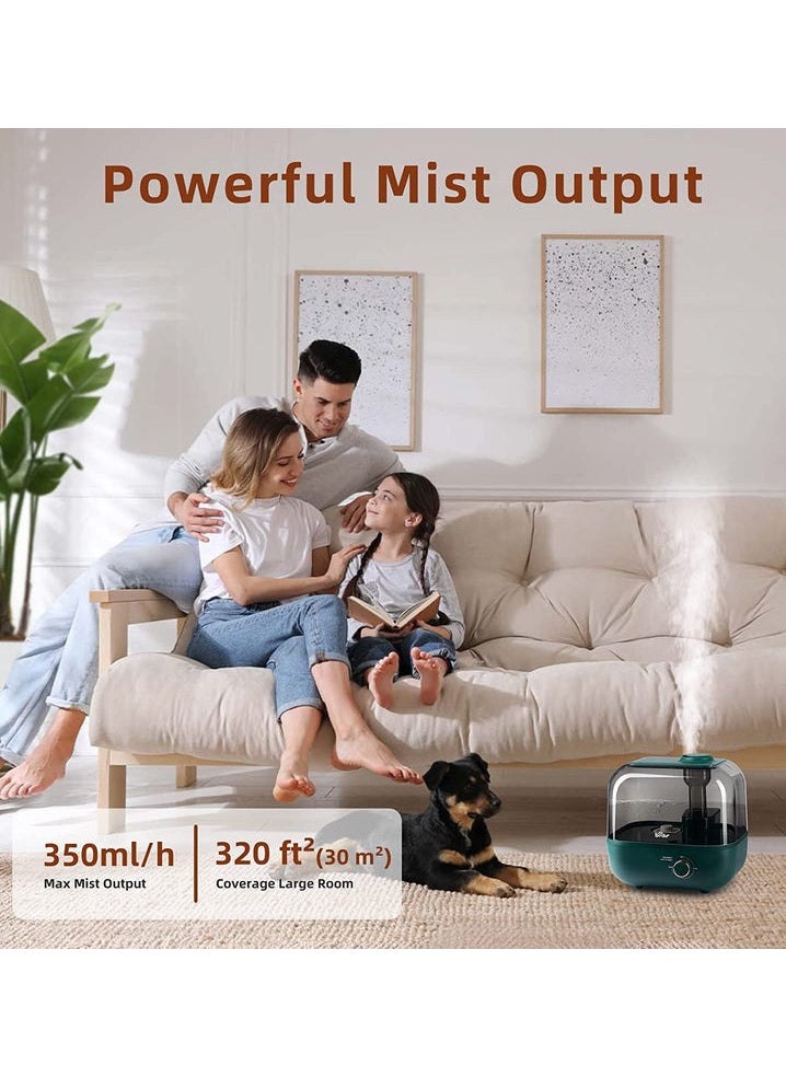 Bear - Ultrasonic Mute Air Humidifier 5L - Portable Cool Mist Essential Aroma Oil Diffuser Auto Shut-Off Carbon Filter Air Purifier Desktop Sprayer, Adjustable 360° Knob, Humidifiers for Home Office - Image 1