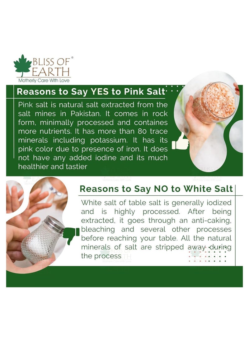 BLISS OF EARTH Bliss of Earth 1KG Pure Himalayan Pink Salt Non Iodised for Weight Loss & Healthy Cooking, Natural Substitute of White Salt Pack of 3  - Image 3