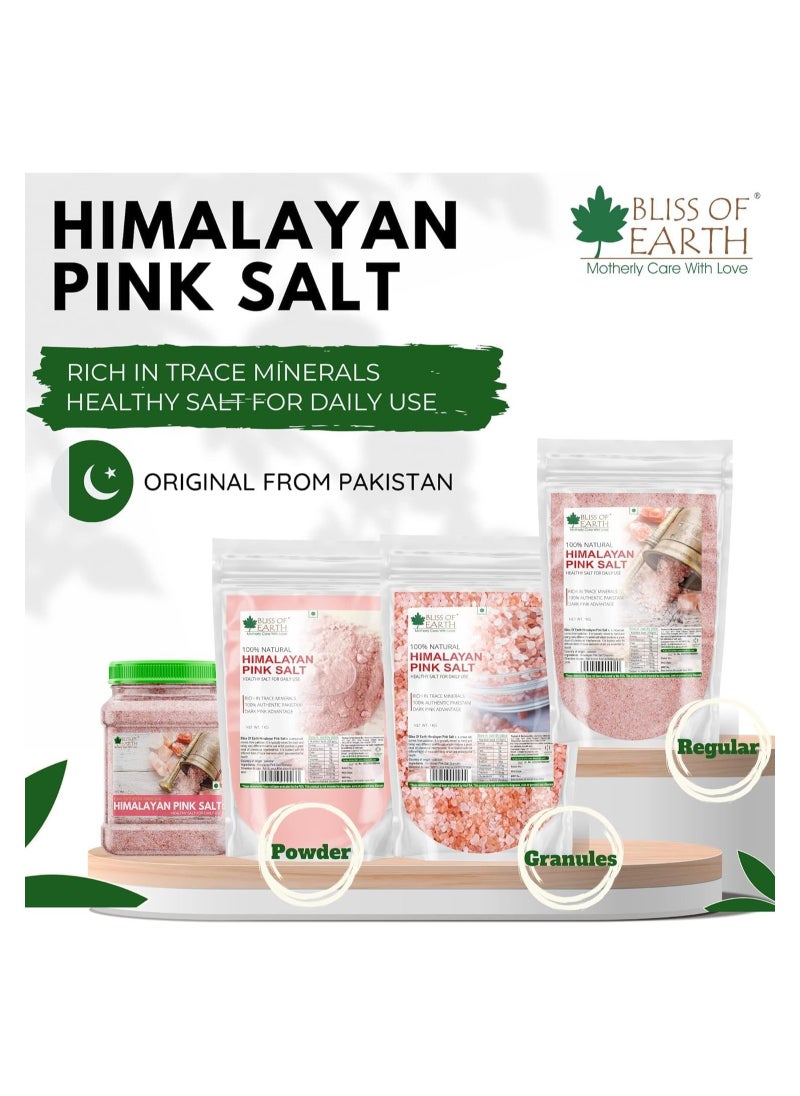 BLISS OF EARTH Bliss of Earth 1KG Pure Himalayan Pink Salt Non Iodised for Weight Loss & Healthy Cooking, Natural Substitute of White Salt Pack of 3  - Image 4