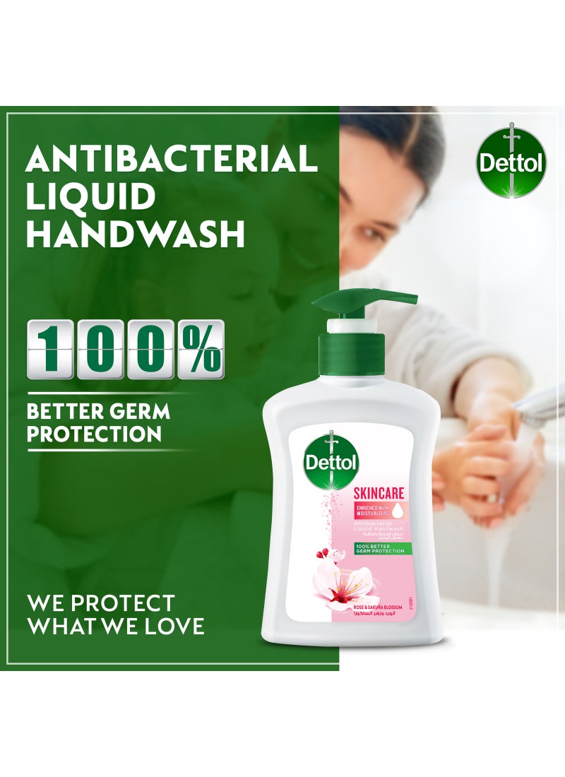 Dettol Skincare Anti-Bacterial Handwash Pack of 3 Rose & Sakura Blossom 200ml - Image 2