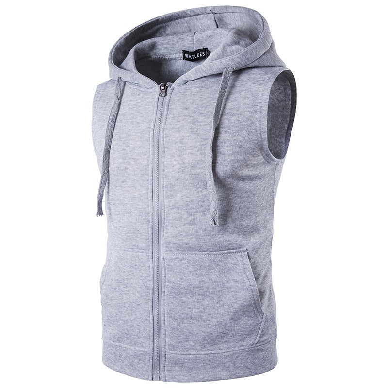 Men'S New Casual Hooded Zipper Vest Men'S New Casual Hooded Zipper Vest - Image 1