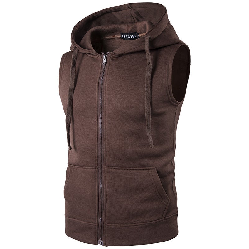 Men'S New Casual Hooded Zipper Vest Men'S New Casual Hooded Zipper Vest - Image 5