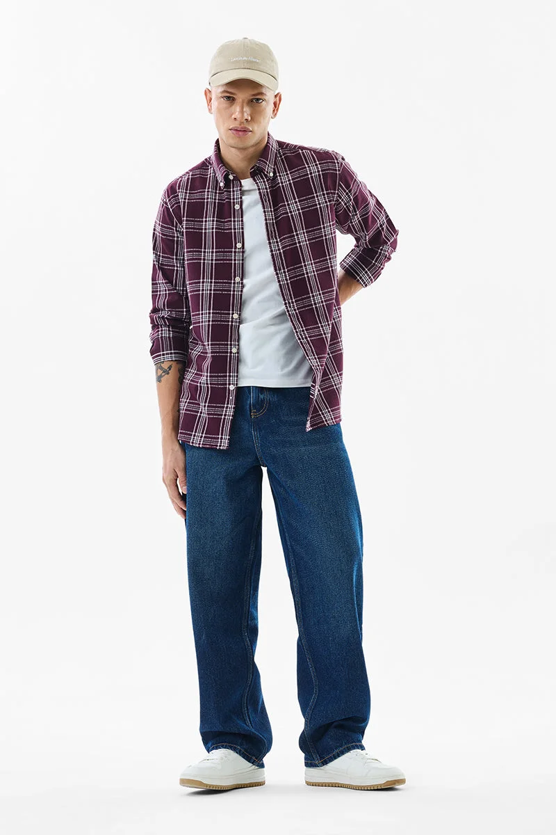 Loose Fit Mid Rise Dark Blue Jeans