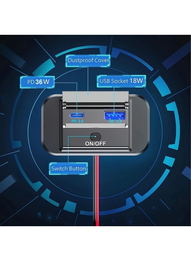 Dual USB QC3 0 PD3 0 Fast Car Charger With Red Light Two Packs For 12V 24V Vehicles - Image 5