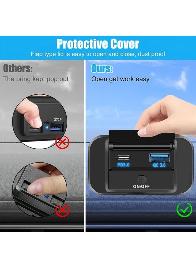 Dual USB QC3 0 PD3 0 Fast Car Charger With Red Light Two Packs For 12V 24V Vehicles - Image 4