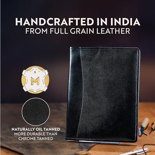 Moonster Leather Portfolio Professional Organizer Padfolio – Resume Leather Portfolio Folder with Luxury Pen - Stylish Document Folio with Business Card Holder - Gift Portfolios for Men - Image 5