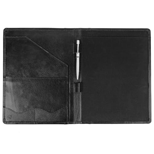 Moonster Leather Portfolio Professional Organizer Padfolio – Resume Leather Portfolio Folder with Luxury Pen - Stylish Document Folio with Business Card Holder - Gift Portfolios for Men - Image 1
