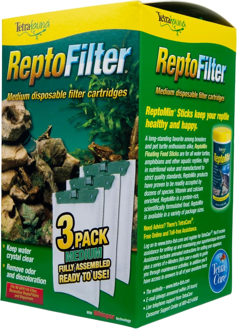 TetraFauna ReptoFilter Filter Cartridges Size Medium Filter Cartridge Refills 3 Count - Image 5