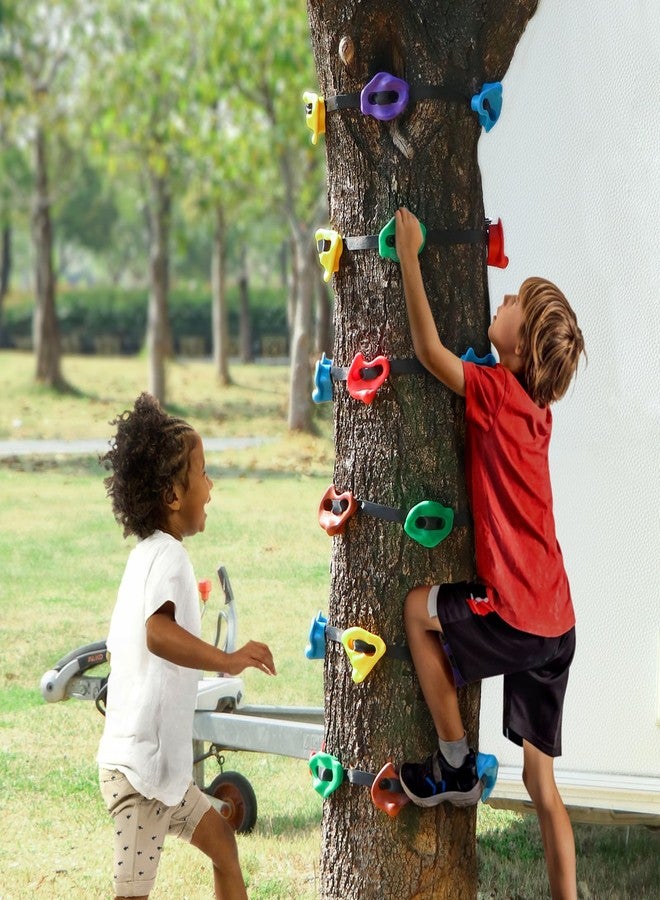 TOPNEW 20 Ninja Tree Climbing Holds for Kids Climber, Adult Climbing Rocks with 6 Ratchet Straps for Outdoor Ninja Warrior Obstacle Course Training - Image 5