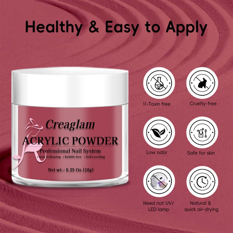 Creaglam 16 Color Acrylic Nail Powder Kit - for DIY Nail French Extensions & 3D Art, No Lamp Needed, Non-Yellowing, Professional Salon Quality, Bubble Free & Long Lasting - Image 4