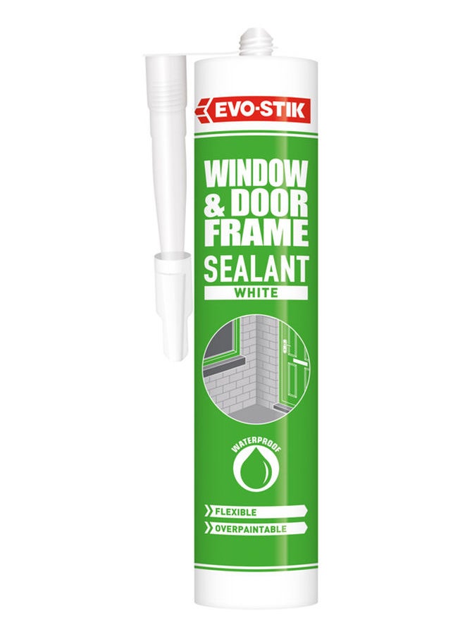 EVO-STIK - Window & Door Frame Sealant, Waterproof, Flexible, Overpaintable, Lasts up to 15 Years, Colour: White, Size: 280ml - Image 1