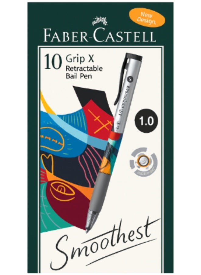 قلم حبر جاف - GripX10 مم1.0 - اسود - شد 10