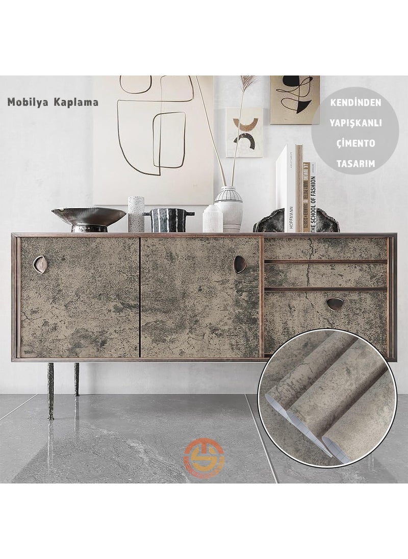 60CM×100CM Self Adhesive Cement Look Wallpaper Cabinet Table Countertop Covering - pzsku/Z31C8154D84FA85291228Z/45/_/1725789736/b15546a5-1531-402e-b28e-82d23543df34