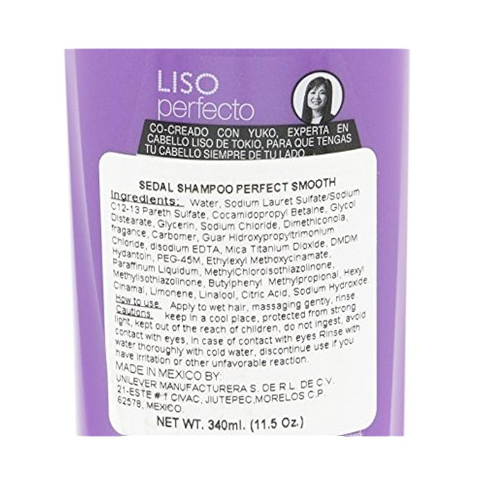 Sedal Perfect Smoothness Shampoo 340ml - Sedal Liso Perfecto Champu (Pack of 1) - Image 3