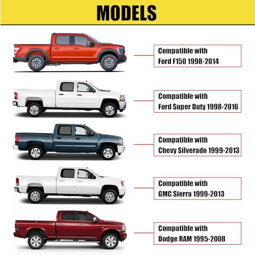 YIUIY Retractable Tie Down Anchors Truck Bed Side Wall Compatible with F150 1998-2014, Ford Super Duty 1998-2016, Chevrolet Silverado and GMC Sierra 1988-2013, Dodge RAM 1995-2008(4 Sets) - Image 5