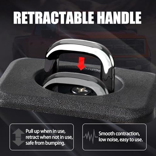 YIUIY Retractable Tie Down Anchors Truck Bed Side Wall Compatible with F150 1998-2014, Ford Super Duty 1998-2016, Chevrolet Silverado and GMC Sierra 1988-2013, Dodge RAM 1995-2008(4 Sets) - Image 2