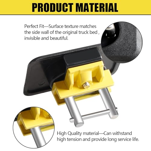 YIUIY Retractable Tie Down Anchors Truck Bed Side Wall Compatible with F150 1998-2014, Ford Super Duty 1998-2016, Chevrolet Silverado and GMC Sierra 1988-2013, Dodge RAM 1995-2008(4 Sets) - Image 3