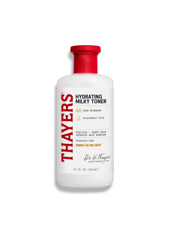THAYERS Milky Face Toner Skin Care with Snow Mushroom and Hyaluronic Acid, Natural Gentle Facial Toner, for Dry and Sensitive Skin, 355mL - Image 1