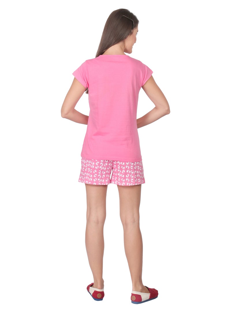 Soko Mesh - Bunny Sleepwear Set For Women, Pink - Image 1