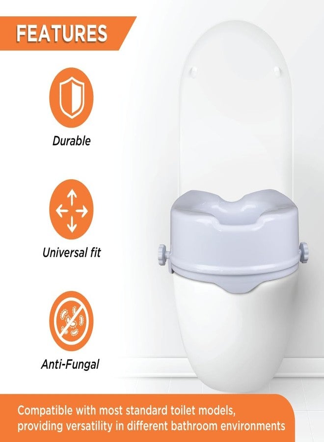 eOnekart Commode Raiser Seat 4 Inch - Portable Toilet Seat Riser for Western Commode | Height Increasing Raised Seat for Senior Citizens, Patients, Knee Pain & Post-Surgery Comfort - Image 3