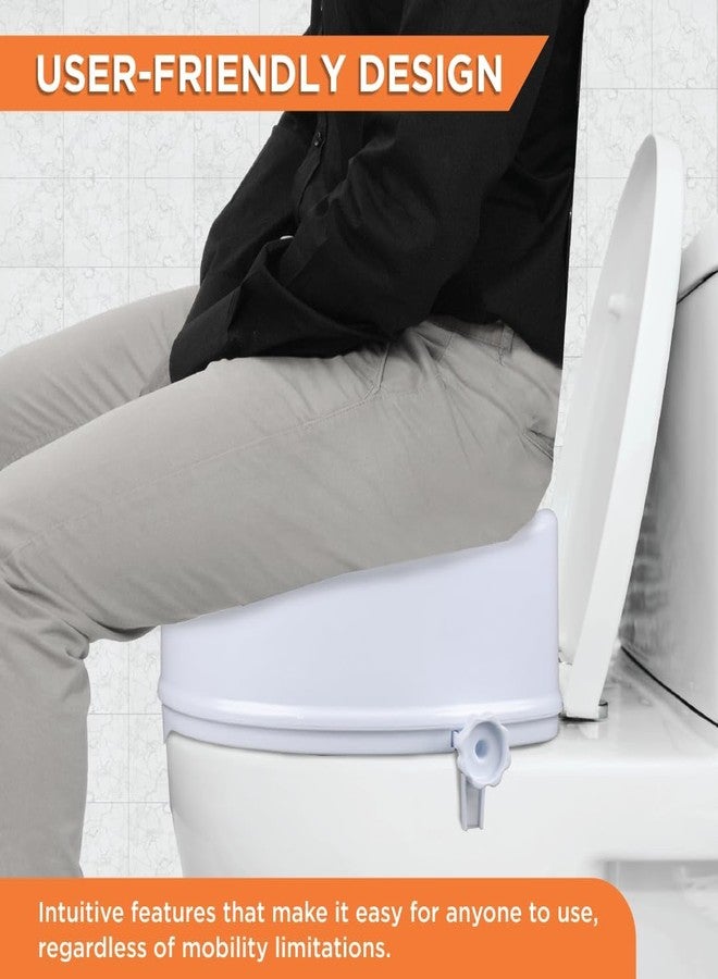 eOnekart Commode Raiser Seat 4 Inch - Portable Toilet Seat Riser for Western Commode | Height Increasing Raised Seat for Senior Citizens, Patients, Knee Pain & Post-Surgery Comfort - Image 5