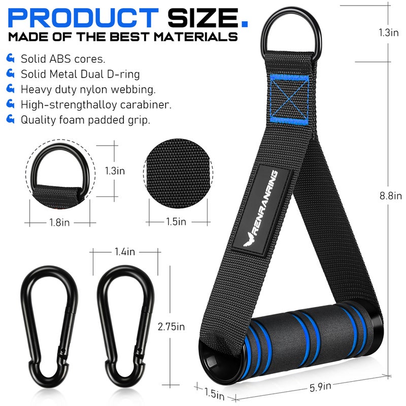 RENRANRING Gym Exercise Handles, Replacement Handle Attachments for Cable Machine Pulleys, Resistance Band and Strength Trainer, Pull Down Workout Accessories, Home Gym Add On Equipment - Image 2