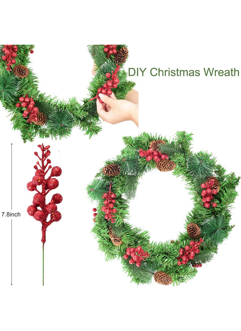 Artiflr Artiflr 14 Pack Christmas Glitter Berries Stems  7.8 Inch Artificial Christmas Picks for Christmas Tree Ornaments  DIY Xmas Wreath  Crafts  Holiday and Home Decor  Red  - Image 3